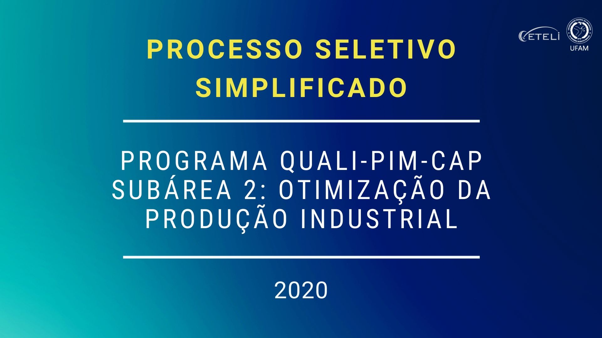 PROGRAMA QUALI-PIM-CAP SUBÁREA 2: OTIMIZAÇÃO DE PROCESSOS E PRODUÇÃO INDUSTRIAIS