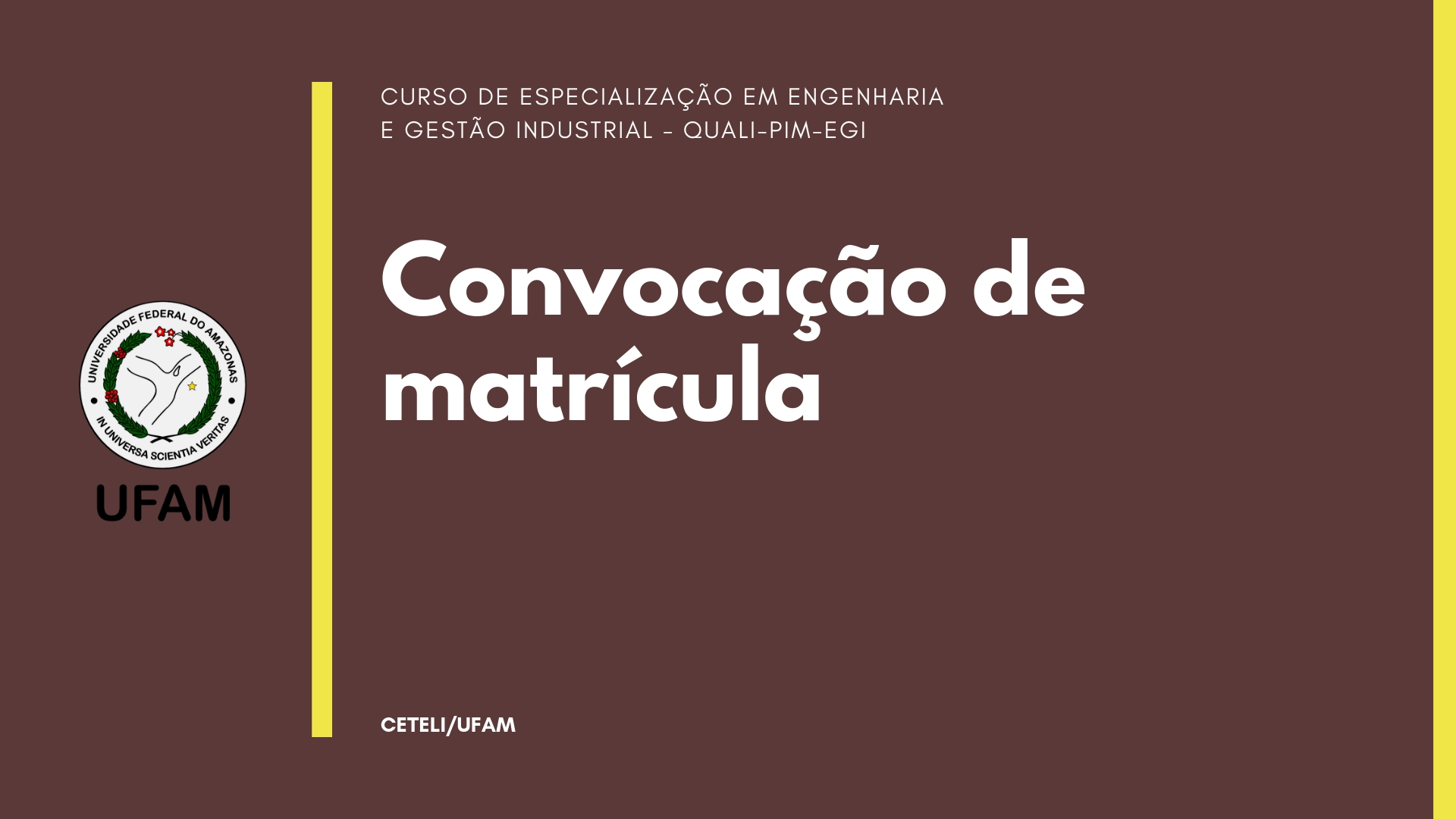 CONVOCAÇÃO DE MATRÍCULA